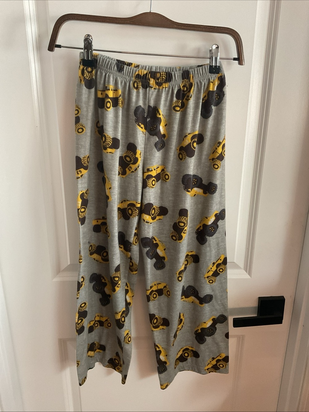 Carter's - Grey Pajama Pants with Yellow and Black Truck Print - Boys Size 10